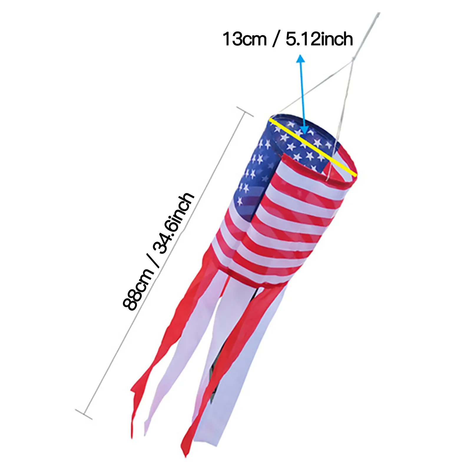 Independence Day Windsock Polyester Independence Day Holiday Ornament Windsock decoracin de habitacin
Independence Day Windsock Polyester Independence Day Holiday Ornament Windsock decoracin de habitacin
