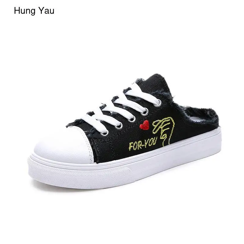 Slipony Mules Women Loafers Shoes Autumn Lace up Casual Round Toe Embroidery Comfortable Student Canvas Flats Shoes Size 35-39
Slipony Mules Women Loafers Shoes Autumn Lace up Casual Round Toe Embroidery Comfortable Student Canvas Flats Shoes Size 35-39
