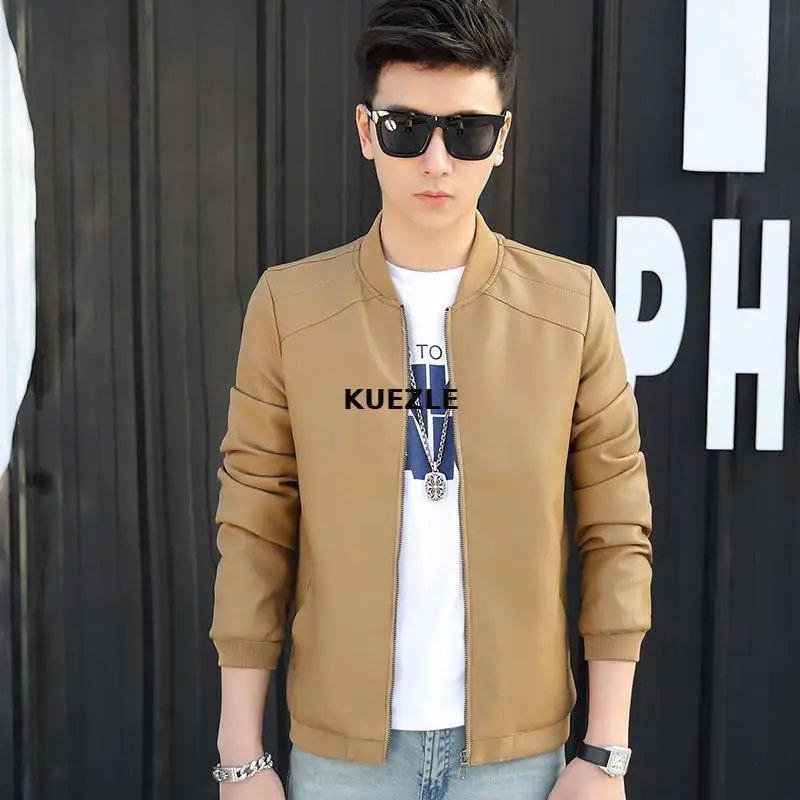 male leather jackets fashion PU coats 2020 Korean style slim stitching thin tops motorcycle leather jackets casual Overcoat men
male leather jackets fashion PU coats 2020 Korean style slim stitching thin tops motorcycle leather jackets casual Overcoat men