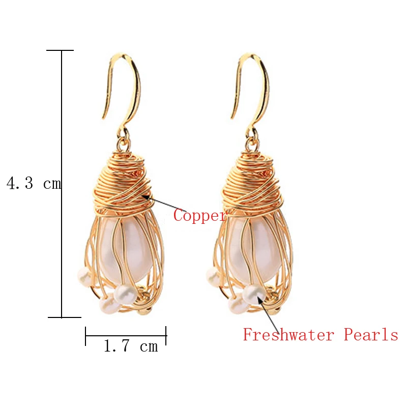 New Fashion Minimalist Elegant Natural Freshwater Pearl Bead Charm Dangle Pendant Earrings Jewelry for Women Gift Personality
New Fashion Minimalist Elegant Natural Freshwater Pearl Bead Charm Dangle Pendant Earrings Jewelry for Women Gift Personality