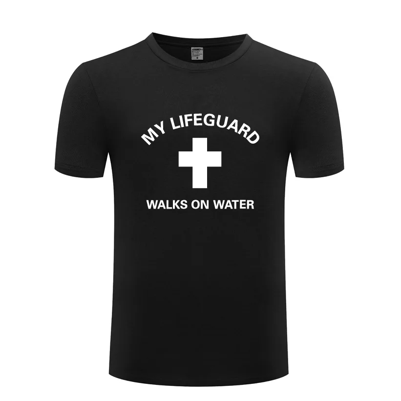 Футболка мужская с надписью My Lifeguard хлопковая тенниска изображением