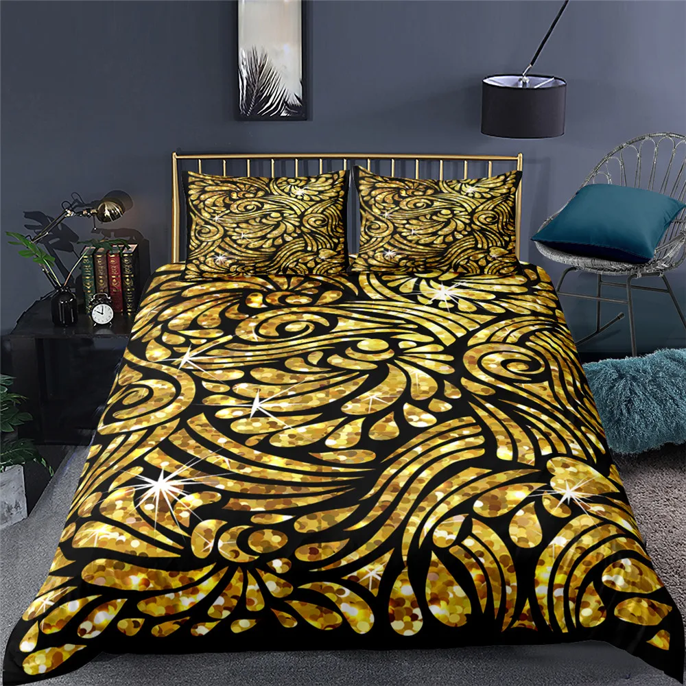 Luxury Bedding Sets King Queen Size Coffee Golden Color Pattern Print Bedroom Textile Bedclothes 2/3PCS With Pillow Cases
Luxury Bedding Sets King Queen Size Coffee Golden Color Pattern Print Bedroom Textile Bedclothes 2/3PCS With Pillow Cases