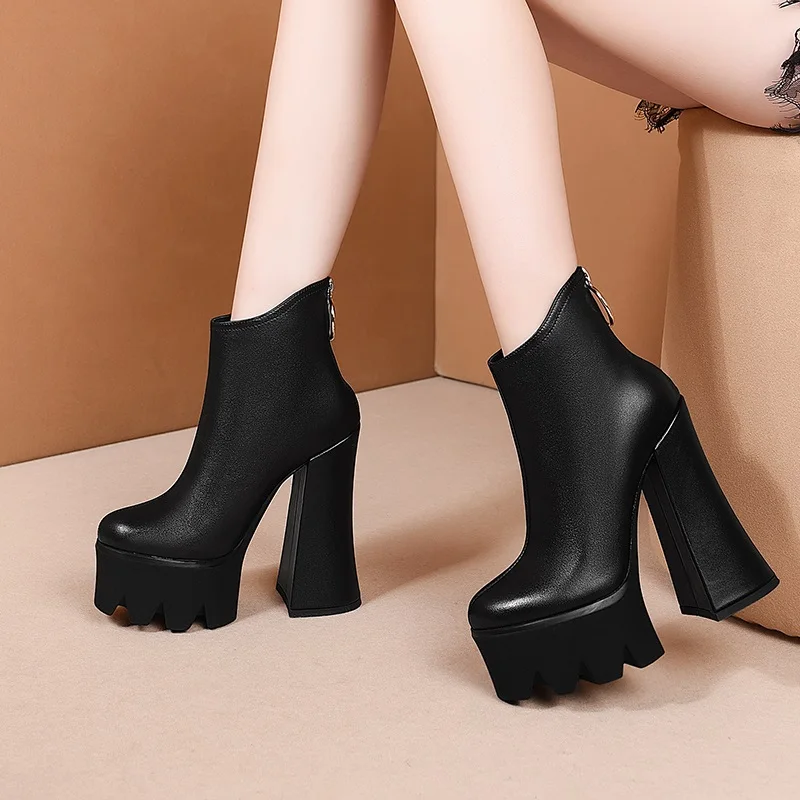 new Punk style genuine leather ankle boots for woman zip chunky high heels thick platform pumps autumn winter boots shoes woman
new Punk style genuine leather ankle boots for woman zip chunky high heels thick platform pumps autumn winter boots shoes woman