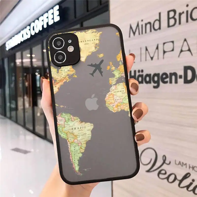 World Map Travel art design pattern Phone Case matte transparent For iphone 7 8 11 12 plus mini x xs xr pro max cover
World Map Travel art design pattern Phone Case matte transparent For iphone 7 8 11 12 plus mini x xs xr pro max cover