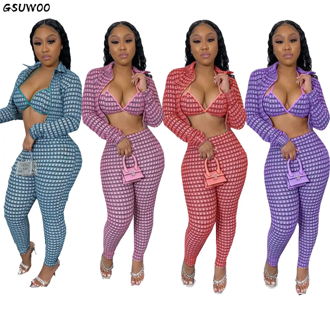Gsuwoo Fashion Print Sexy 3pcs Sets for Women Autumn Spring Long Sleeve Jackets + Bras Top + Leggings Pants Outfits Clothing
Gsuwoo Fashion Print Sexy 3pcs Sets for Women Autumn Spring Long Sleeve Jackets + Bras Top + Leggings Pants Outfits Clothing