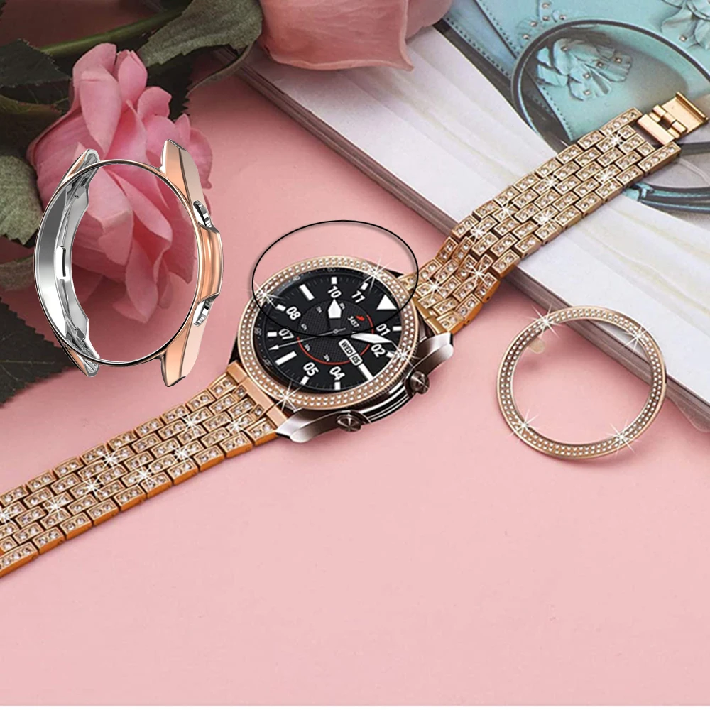 For Galaxy Watch 3 Band 45mm 41mm protective bezel ring + tpu case + Tempered Glass screen Protector for samsung watch 3 strp
For Galaxy Watch 3 Band 45mm 41mm protective bezel ring + tpu case + Tempered Glass screen Protector for samsung watch 3 strp