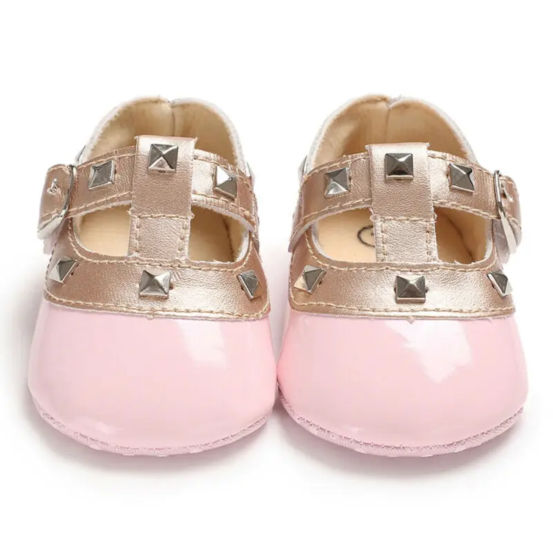 Туфли для новорожденных принцесс мягкая подошва ремешок с пряжкой плоская