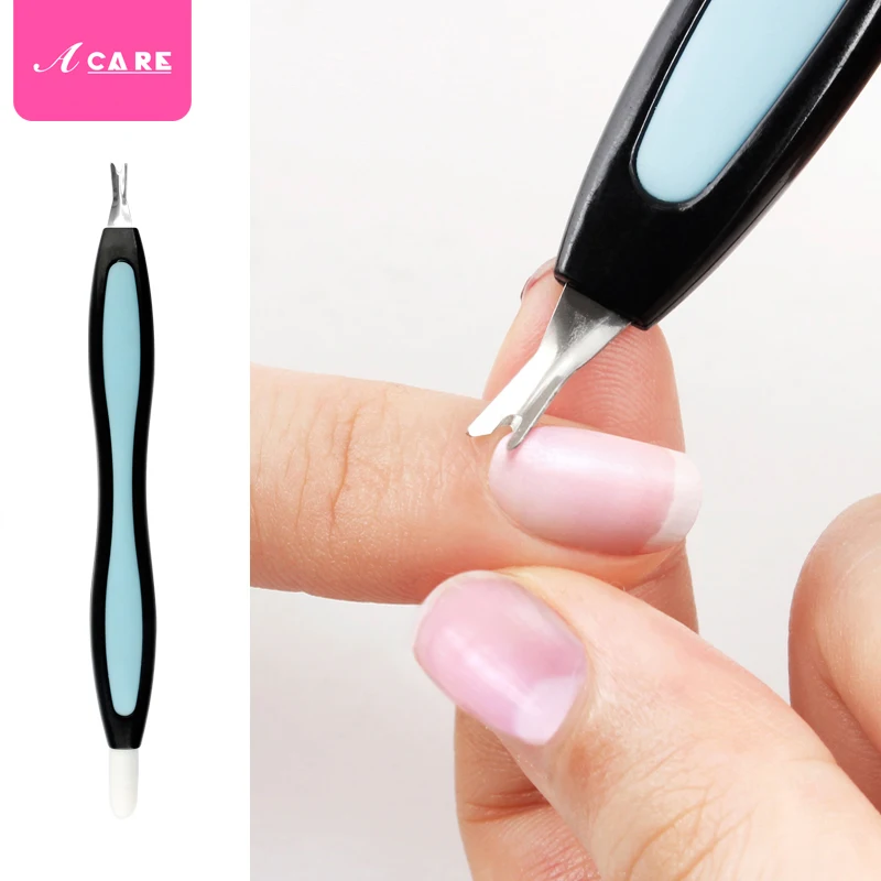 

2Pcs Cuticle Pusher Pink Soft Manicure Stick Rubber Pressure Pen Rod Dead Skin Fork Peeling Knife Trimmer Nail Remover
