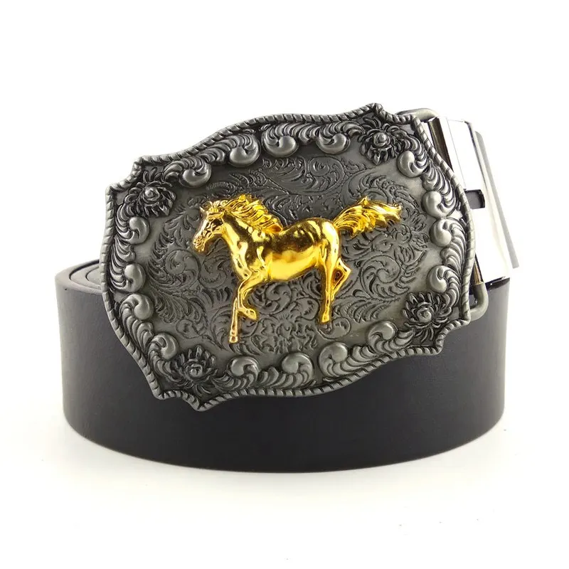 Golden Horse Antique Silver Metal Belt Buckle for Casual Mens Waist Belts DIY Western Cowboy Accessories Fashion, Only Buckle 
Golden Horse Antique Silver Metal Belt Buckle for Casual Mens Waist Belts DIY Western Cowboy Accessories Fashion, Only Buckle