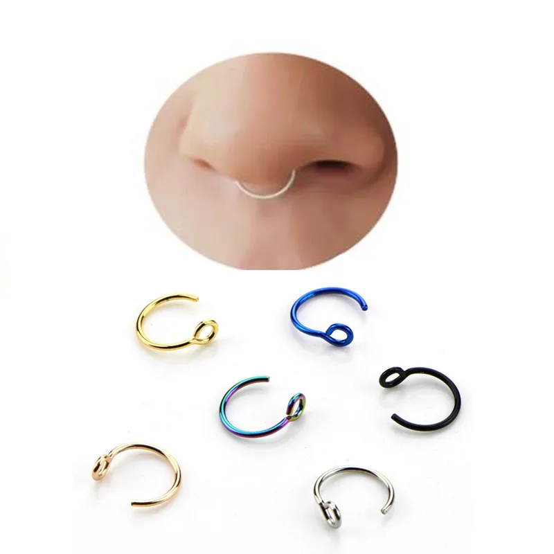 Trendy 8mm C Shaped Fake Nose Ring Septum Piercing Lip Rings Hoop Gold Stud Stainless Steel Horseshoe Body Jewelry for Women
Trendy 8mm C Shaped Fake Nose Ring Septum Piercing Lip Rings Hoop Gold Stud Stainless Steel Horseshoe Body Jewelry for Women