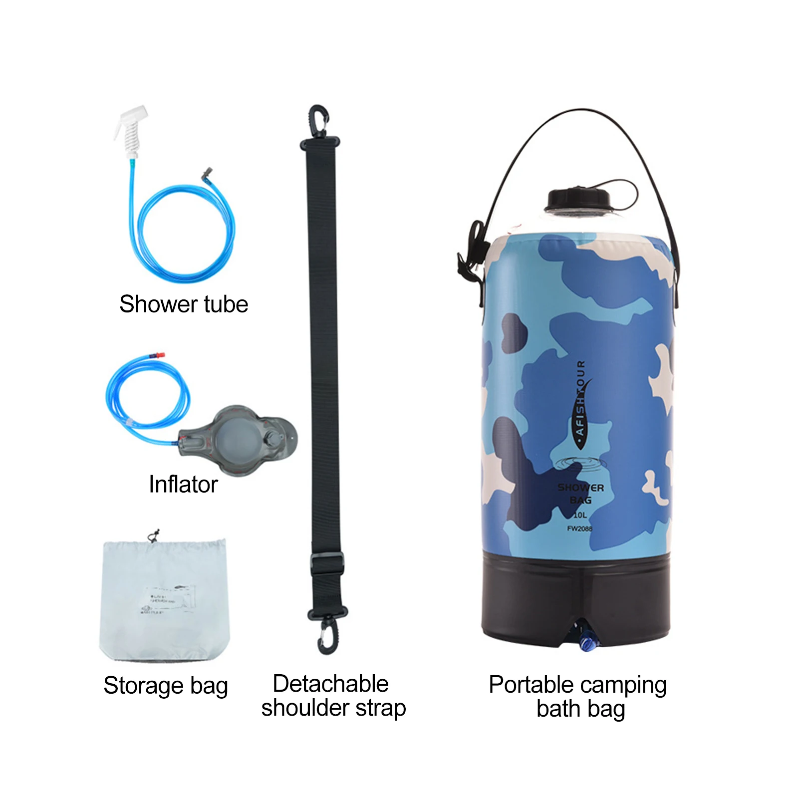 Shower Bag Outdoor Camping 10L Water Bag Portable Bag With Hose And Shower Head For Travel Hiking Picnic Bathing Pouch
Shower Bag Outdoor Camping 10L Water Bag Portable Bag With Hose And Shower Head For Travel Hiking Picnic Bathing Pouch