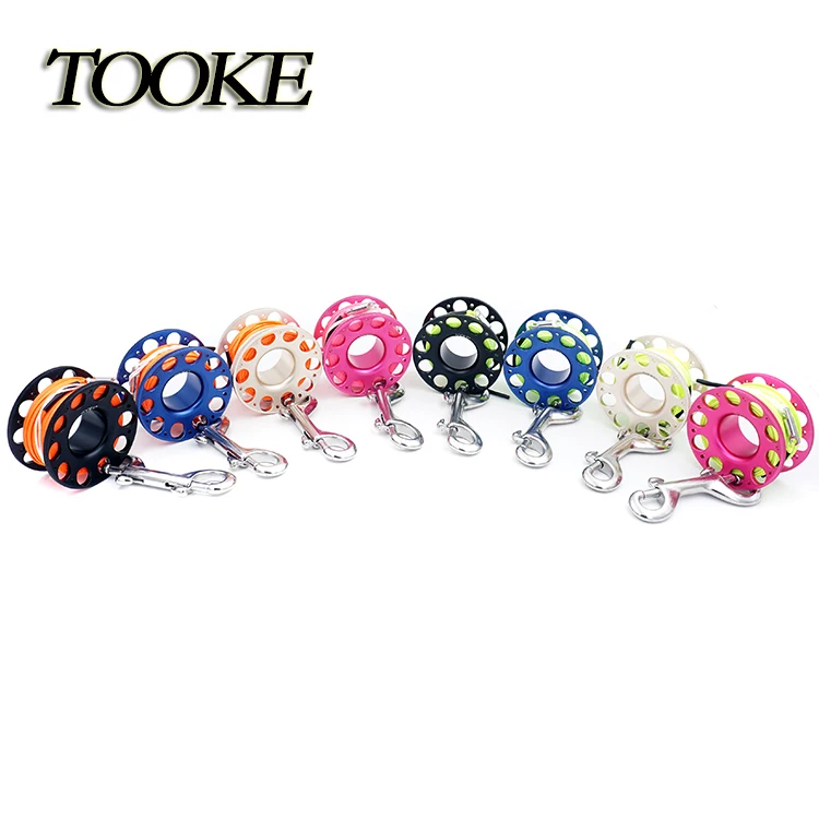 Scuba Diving Spool Finger Reel Aluminum with Flat Line Snap Bolt 15m 49ft 30m for Underwater Cave Dive or Fishing 
Scuba Diving Spool Finger Reel Aluminum with Flat Line Snap Bolt 15m 49ft 30m for Underwater Cave Dive or Fishing