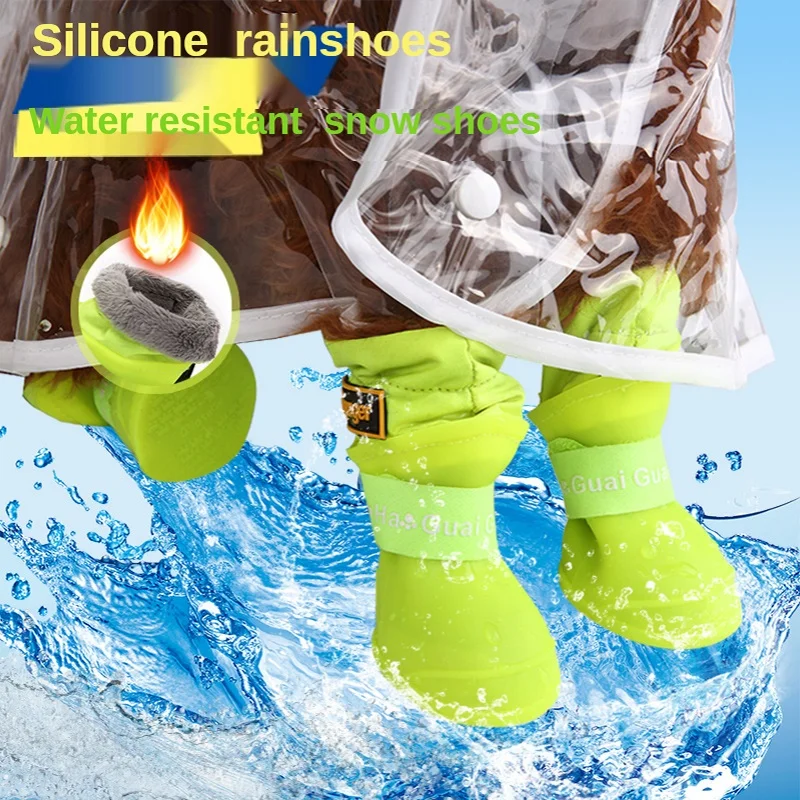 Pet Rain Boots Dog Rain Boots Large Medium and Small Dog Teddy Silicone Shoes Pet Warm Snow Boots 4 Packs of Dog Shoes
Pet Rain Boots Dog Rain Boots Large Medium and Small Dog Teddy Silicone Shoes Pet Warm Snow Boots 4 Packs of Dog Shoes