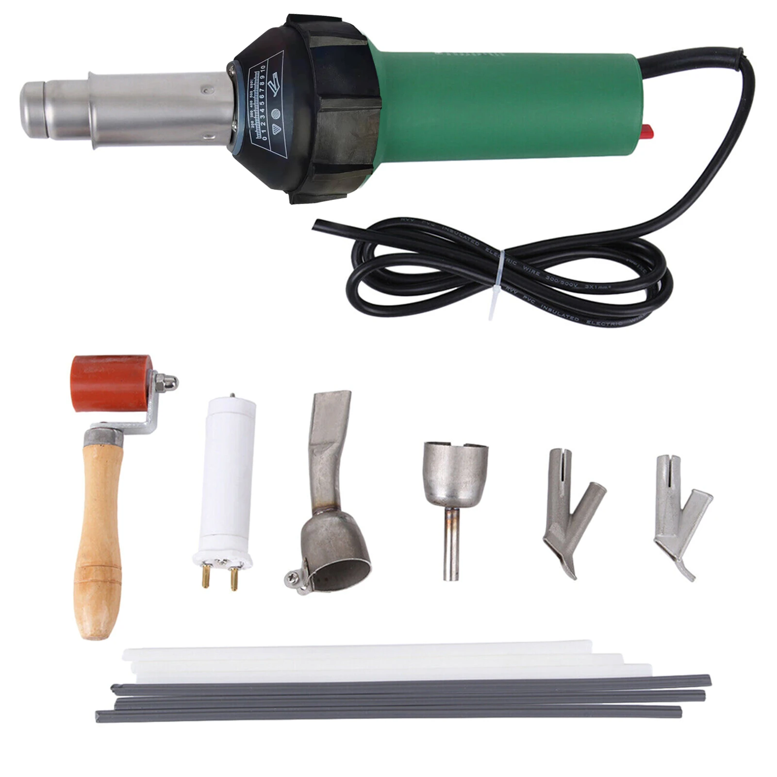 1600W Hot Air Welding Machine Kit Plastics Heat-Welders Tools Set with Welding Speed Nozzle & Roller Rod Welding Machine
1600W Hot Air Welding Machine Kit Plastics Heat-Welders Tools Set with Welding Speed Nozzle & Roller Rod Welding Machine