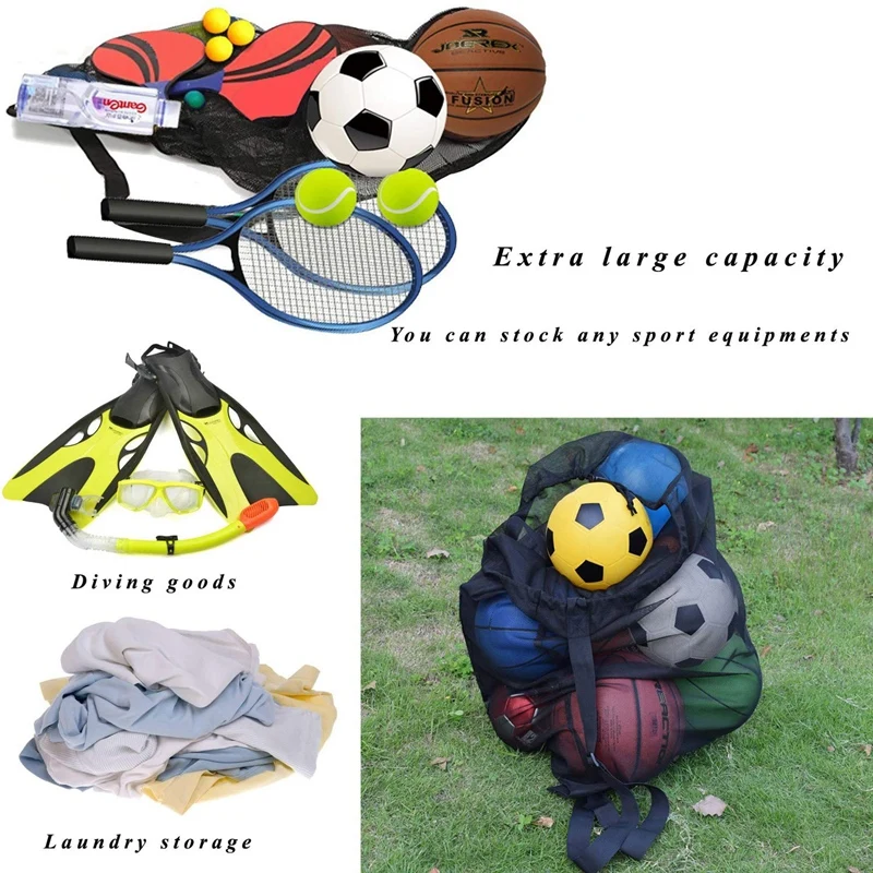Heavy Duty Mesh Ball Bag Adjustable Sliding Drawstring Drawstring Sport Equipment Storage Bag for Basketball Soccer Sports Beach 
Heavy Duty Mesh Ball Bag Adjustable Sliding Drawstring Drawstring Sport Equipment Storage Bag for Basketball Soccer Sports Beach