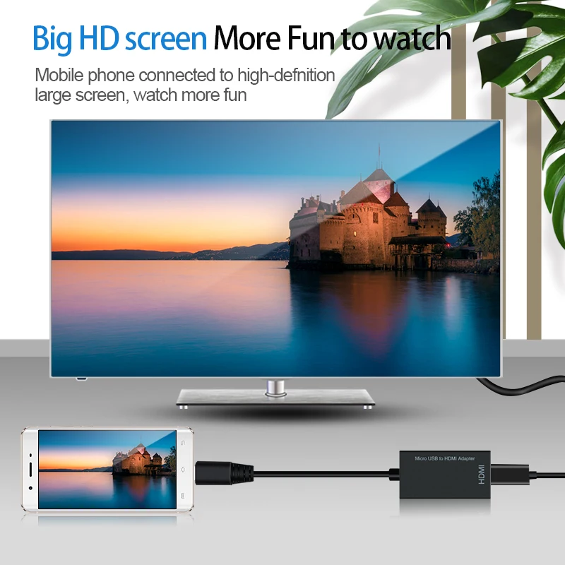 Адаптер 2 в 1 с Micro USB на HDMI для ТВ монитора 1080P HD аудио видео кабель конвертер Samsung