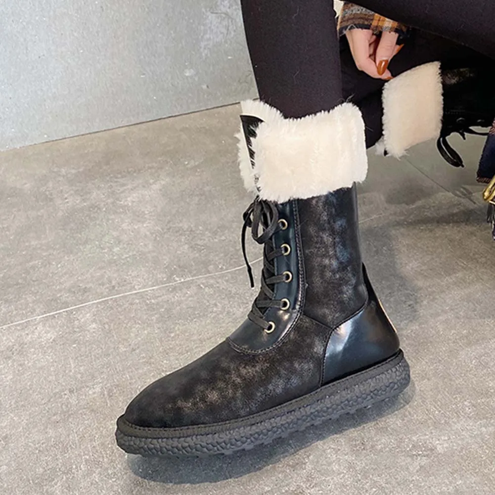 RIBETRINI Hot Sale Women Shoes Women Lace Up Solid Round Toe Ankle Boots Short Plush Luxucy Fashion Winter Boots
RIBETRINI Hot Sale Women Shoes Women Lace Up Solid Round Toe Ankle Boots Short Plush Luxucy Fashion Winter Boots