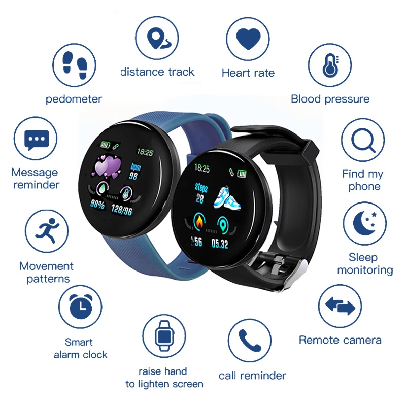 D18S Smart Watch 1.44InchRound Blood Pressure Heart Rate Monitor Men Fitness Tracker SmartWatch Android IOS Women Electron Clock
D18S Smart Watch 1.44InchRound Blood Pressure Heart Rate Monitor Men Fitness Tracker SmartWatch Android IOS Women Electron Clock