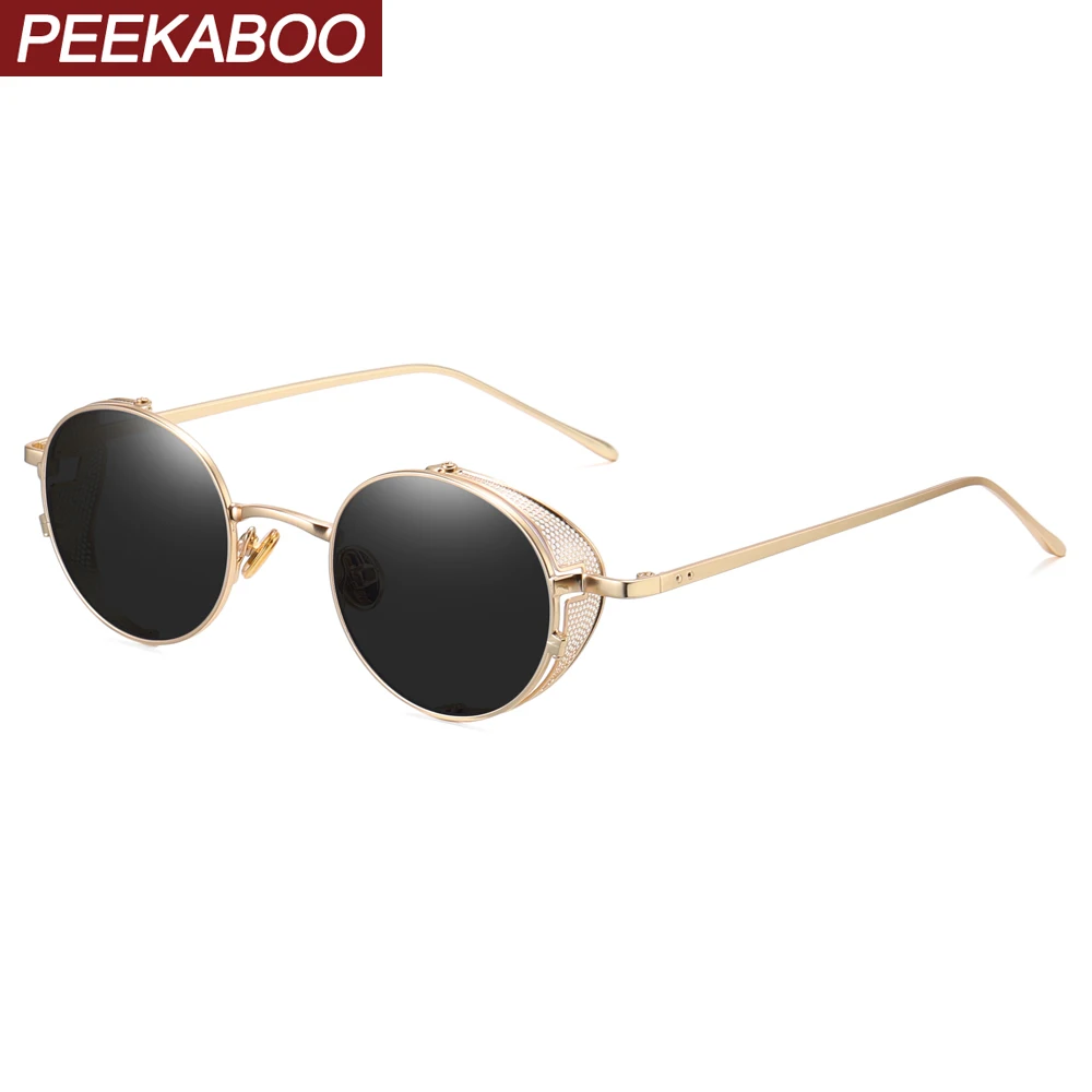Peekaboo women retro steampunk sunglasses side shields gold metal men vintage round sun glasses for male hollow uv400 2020
Peekaboo women retro steampunk sunglasses side shields gold metal men vintage round sun glasses for male hollow uv400 2020