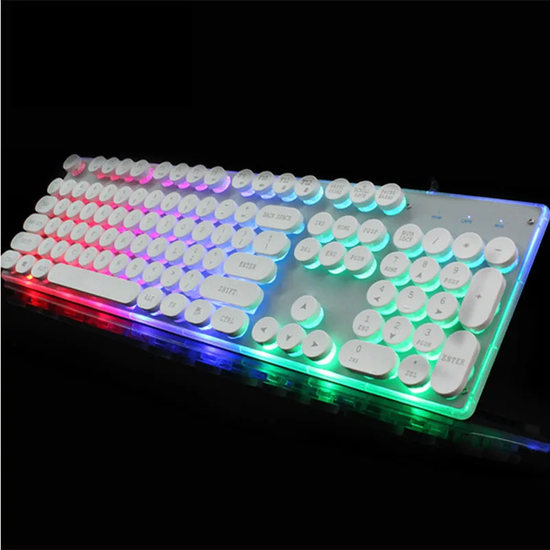 Colorful Dazzling Keyboard Computer Notebook USB Office Keyboard Mechanical Hand Retro Modeling
Colorful Dazzling Keyboard Computer Notebook USB Office Keyboard Mechanical Hand Retro Modeling