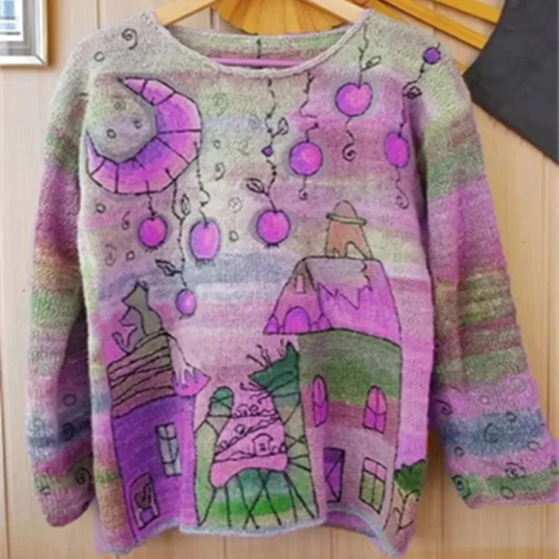 Женская футболка с длинным рукавом, круглым вырезом и принтом
Женская футболка с длинным рукавом, круглым вырезом и принтом