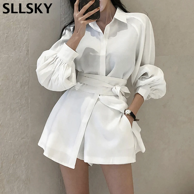 Женский однотонный костюм Sllsky, весенне-летняя рубашка с поясом и широкими шортами, повседневный комплект из 2 предметов с пышными рукавами
Женский однотонный костюм Sllsky, весенне-летняя рубашка с поясом и широкими шортами, повседневный комплект из 2 предметов с пышными рукавами
