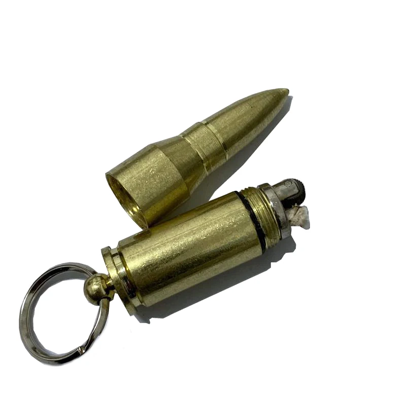 

Mini Bullet Lighter Key Chain Refillable Flame Kerosene Oil Lighter Cigarette Lighters Outdoor Tool Men Gadget