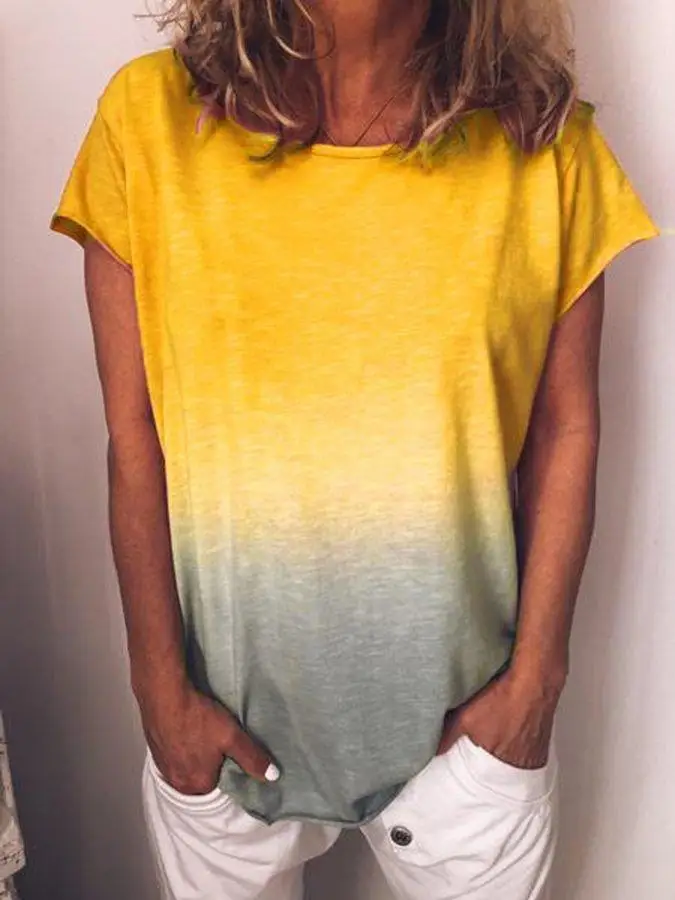 Rainbow Color T-shirt Short Sleeve Women Kawaii Vintage Graphic T Shirts Casual Print Gradient Printed Tshirt Women
Rainbow Color T-shirt Short Sleeve Women Kawaii Vintage Graphic T Shirts Casual Print Gradient Printed Tshirt Women