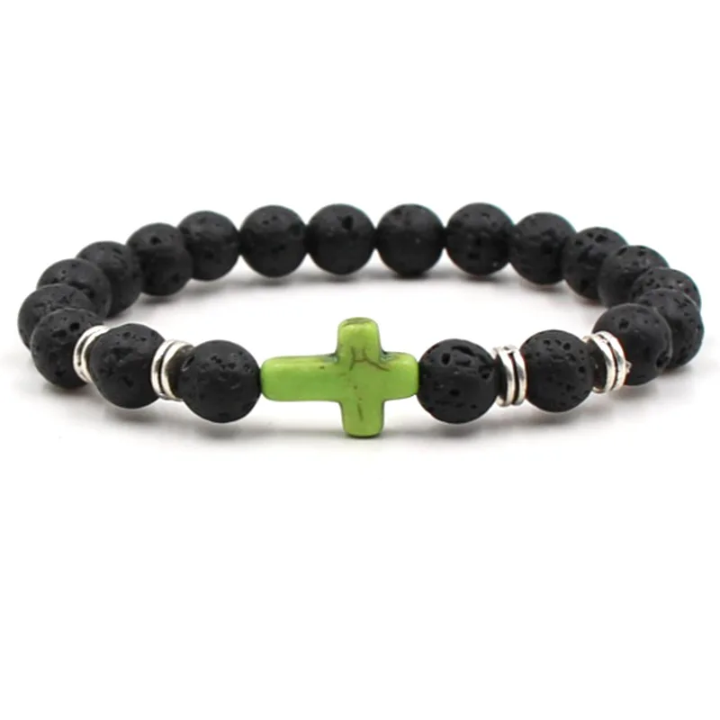 Noble 8mm Natural Black Volcanic Lava Stone Beads Bracelet 9 colors cross Bracelets for Women&Men Classic Jewelry Elegant Charm
Noble 8mm Natural Black Volcanic Lava Stone Beads Bracelet 9 colors cross Bracelets for Women&Men Classic Jewelry Elegant Charm