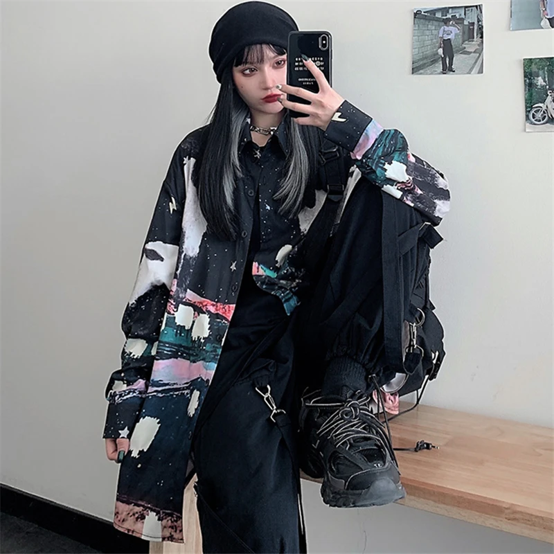 2021 Spring Fashion New High-Quality Harajuku Style Personality Positioning Printing Loose Long-Sleeved Shirt Women's Top Trendy 
2021 Spring Fashion New High-Quality Harajuku Style Personality Positioning Printing Loose Long-Sleeved Shirt Women's Top Trendy