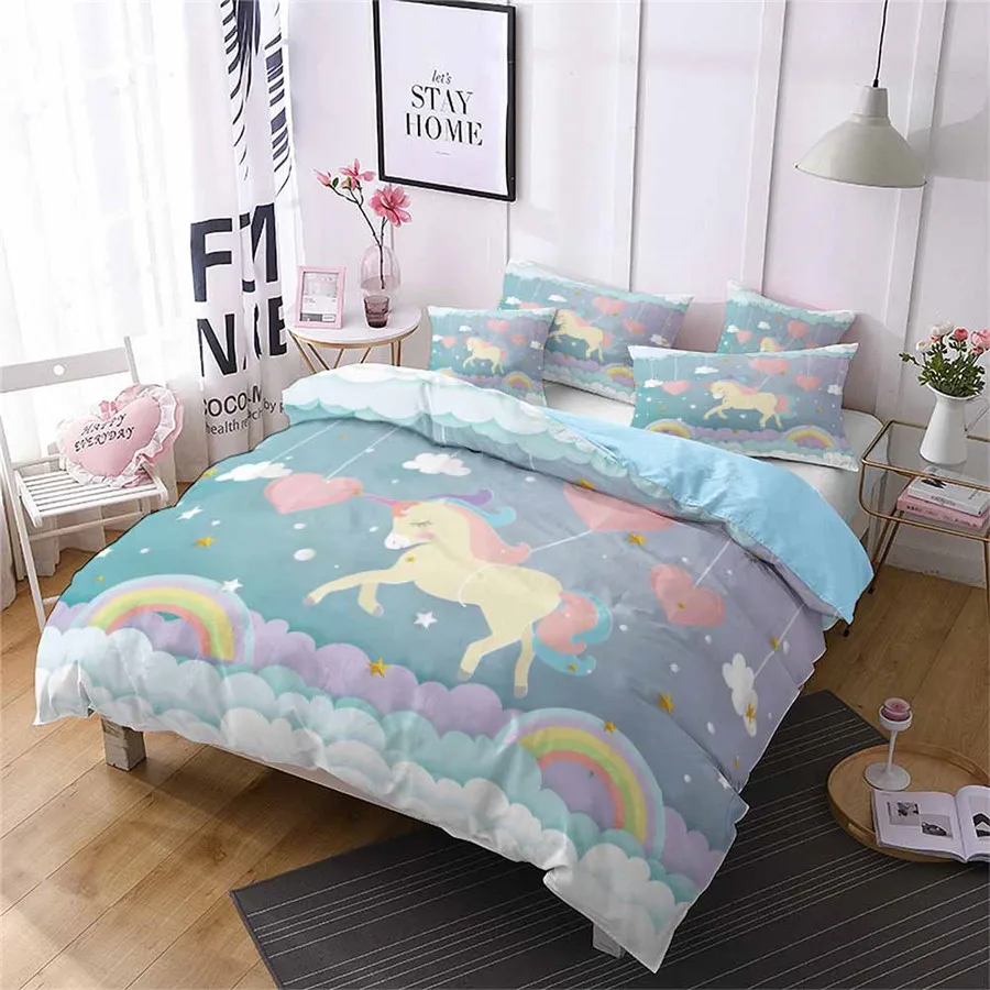 HELENGILI 3D Bedding Set Cartoon unicorn Print Duvet Cover Set Bedcloth with Pillowcase Bed Set Home Textiles #YC-141
HELENGILI 3D Bedding Set Cartoon unicorn Print Duvet Cover Set Bedcloth with Pillowcase Bed Set Home Textiles #YC-141