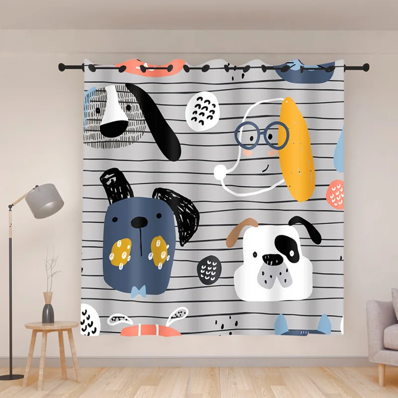 Blackout Curtains Cartoon Dog Paw Print and Bones Window Treatment Thermal Insulated Curtain for Living Room Bedroom Home Decor 
Blackout Curtains Cartoon Dog Paw Print and Bones Window Treatment Thermal Insulated Curtain for Living Room Bedroom Home Decor