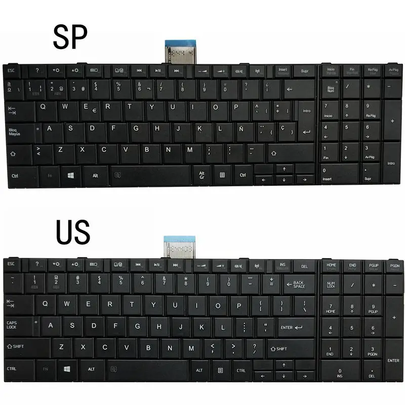 

NEW US/SP LAPTOP KEYBOARD FOR Toshiba Satellite C850 C855D C850D C855 C870 C870D C875 C875D L870 L870D L875 L875D L850 L850D
