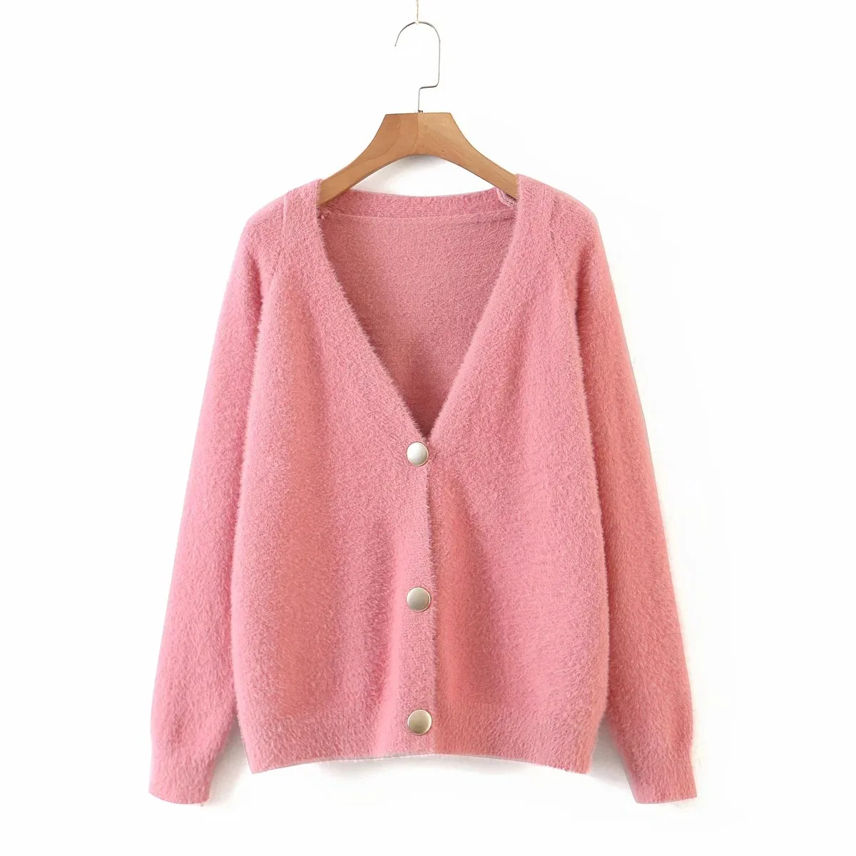 Winter New Woman Long-Sleeved Buckle Imitation Knitted Cardigan Fashion Loose Singal Breasted Sweater Female Chic Jacket
Winter New Woman Long-Sleeved Buckle Imitation Knitted Cardigan Fashion Loose Singal Breasted Sweater Female Chic Jacket