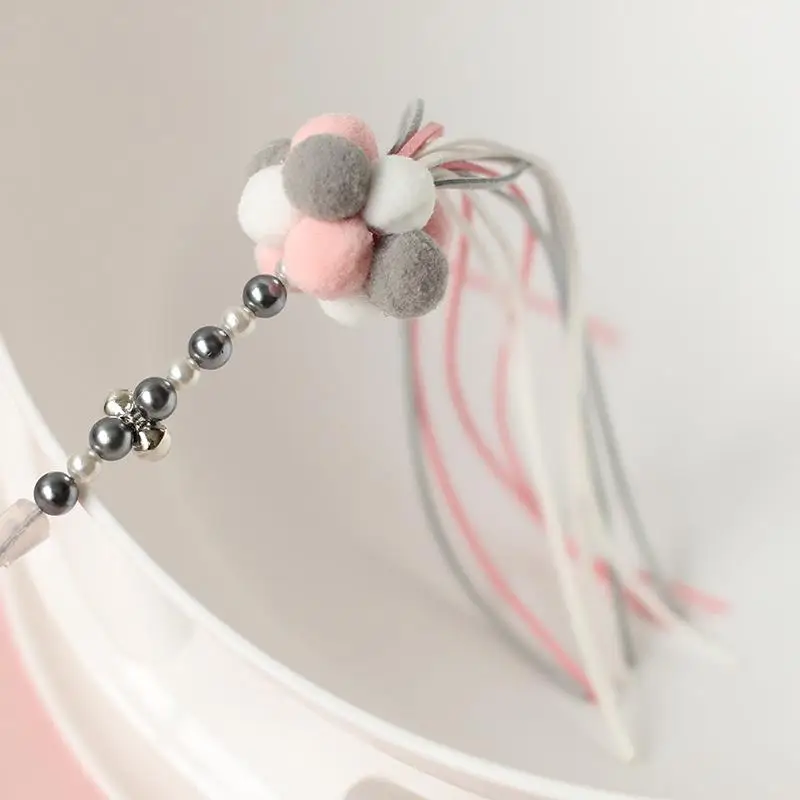 Dorakitten 1pc Cat Teaser Wand Beaded Decor Cat Interactive Toy Cat Tassel Wand With Pompom And Bell Pet Supplies Cat Favors 
Dorakitten 1pc Cat Teaser Wand Beaded Decor Cat Interactive Toy Cat Tassel Wand With Pompom And Bell Pet Supplies Cat Favors