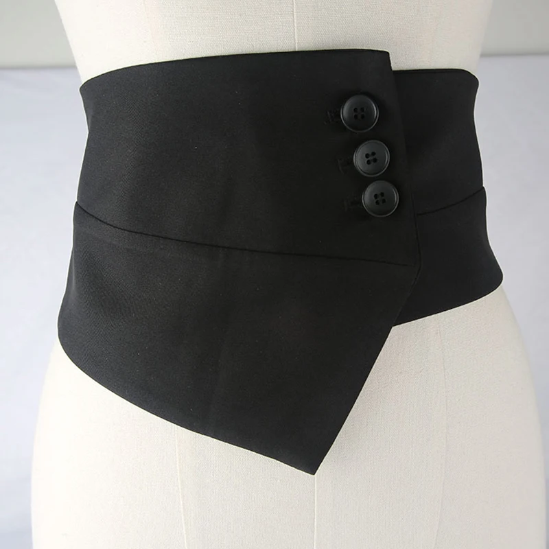 Black Irregular Button Waist Band Wide Belt Personality Women New Fashion Cummerbunds Elastic Belts Waistband
Black Irregular Button Waist Band Wide Belt Personality Women New Fashion Cummerbunds Elastic Belts Waistband