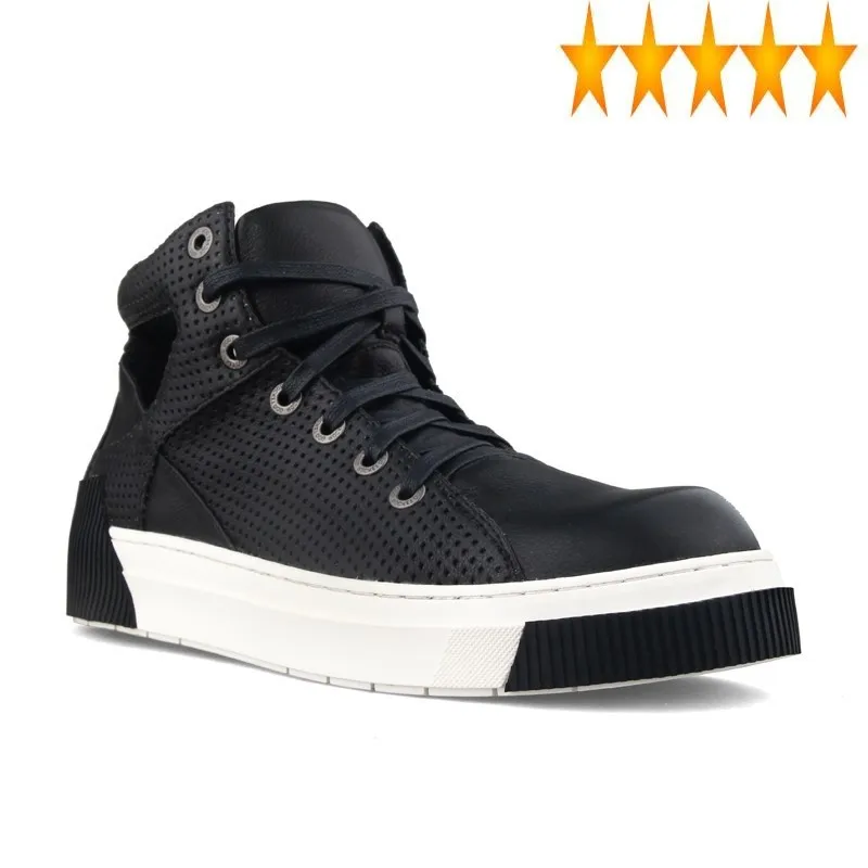 Mens High Top Sneakers Summer Round Toe Hollow Out Breathable Platform Genuine Leather Casual Flat Designer Shoes Male
Mens High Top Sneakers Summer Round Toe Hollow Out Breathable Platform Genuine Leather Casual Flat Designer Shoes Male