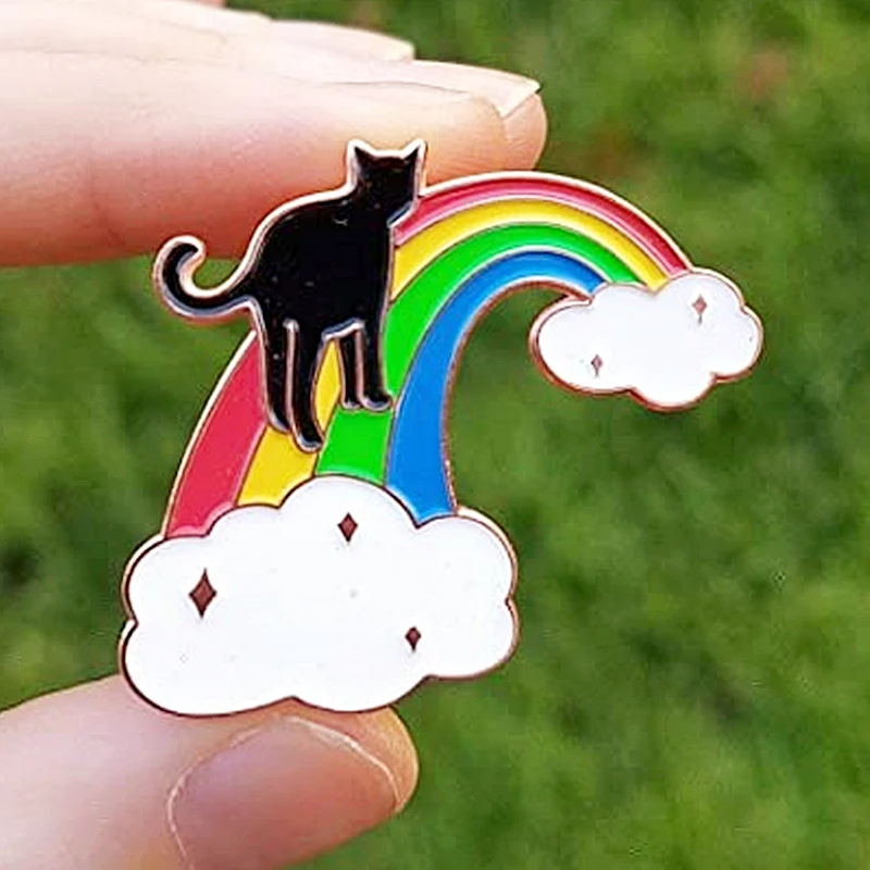 Cartoons Black Cat Walking Rainbow Enamel Brooch Pin Backpack Hat Bag Lapel Pins Badges Women Men's Fashion Jewelry Accessories
Cartoons Black Cat Walking Rainbow Enamel Brooch Pin Backpack Hat Bag Lapel Pins Badges Women Men's Fashion Jewelry Accessories
