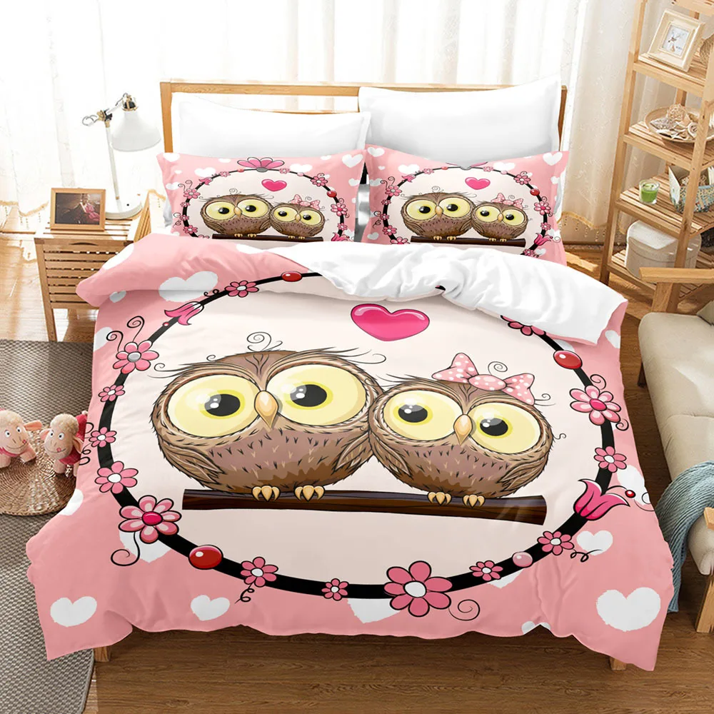 Cartoon Pink Owl Bedding Set For Girl Kids Teenager Cute Duvet Cover Sets Twin Full Queen King Size Bed Linen Bedclothes
Cartoon Pink Owl Bedding Set For Girl Kids Teenager Cute Duvet Cover Sets Twin Full Queen King Size Bed Linen Bedclothes