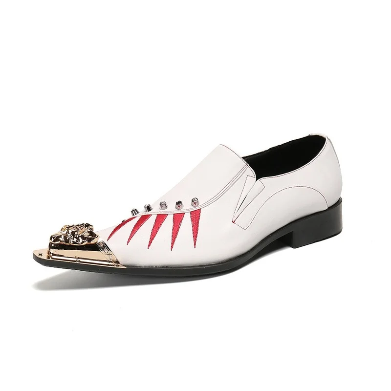 2021 Fashion White Leather Men Dress Shoes Genuine Leather Wedding Party Shoes Designer Men Rivet Shoes Handmade Men Loafers
2021 Fashion White Leather Men Dress Shoes Genuine Leather Wedding Party Shoes Designer Men Rivet Shoes Handmade Men Loafers