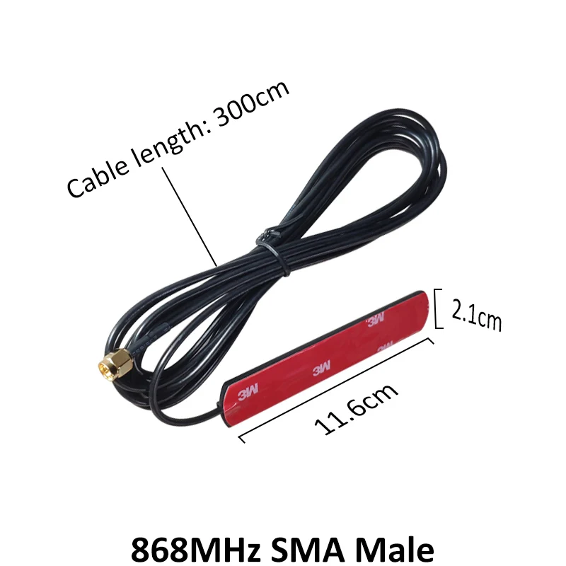 GSM антенна 868 МГц 915 приклеенная лента м соединительная SMA Male 3 метра кабель