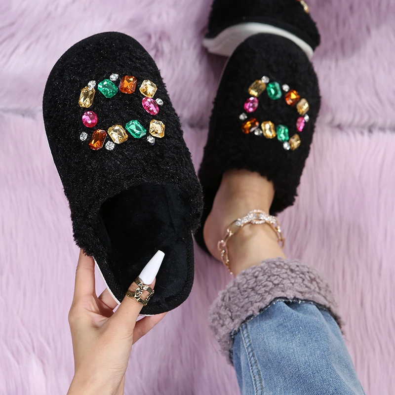 Winter Women Slippers Sweet Crystal Warm Furry Slippers Indoor Home Cotton Shoes Female Fluffy Fur Slides Casual Plush Slides 43
Winter Women Slippers Sweet Crystal Warm Furry Slippers Indoor Home Cotton Shoes Female Fluffy Fur Slides Casual Plush Slides 43