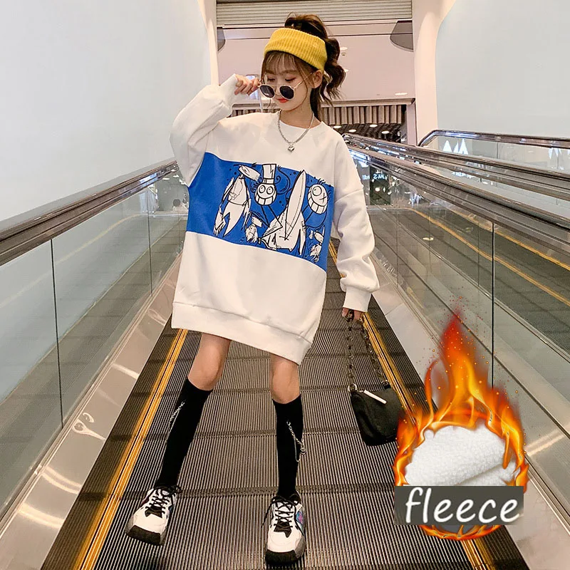 Winter Girls Sweatshirt Fashion Print Fleece Tops Teen Casual Mid-length Sportswear Kids All-match Clothes Children Clothing 8 Y
Winter Girls Sweatshirt Fashion Print Fleece Tops Teen Casual Mid-length Sportswear Kids All-match Clothes Children Clothing 8 Y