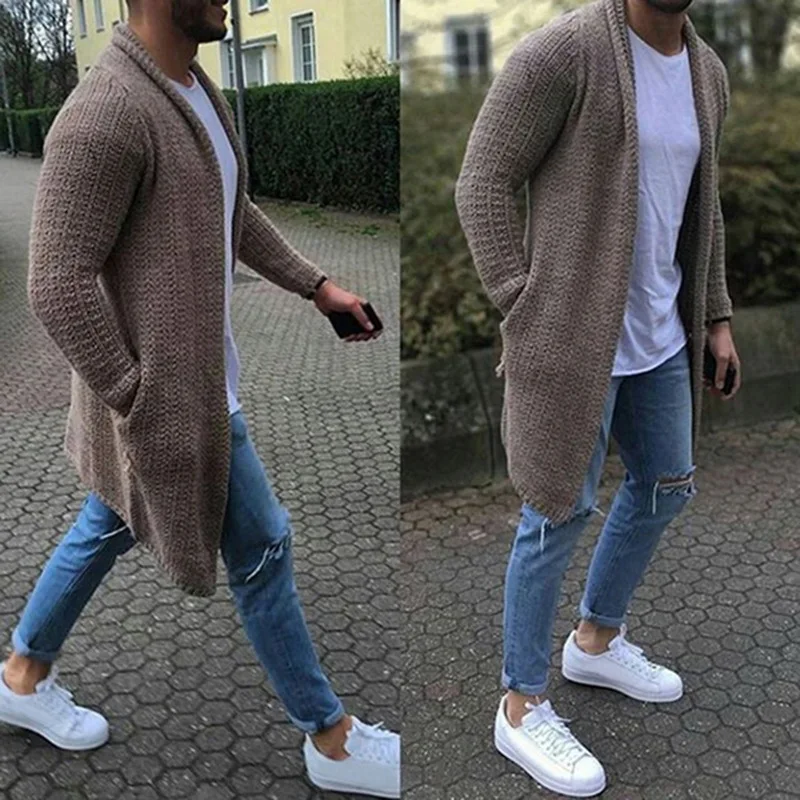 Winter Thick Warm Men's Cardigan Thick Solid Spacious Long Sweaters Pocket Fashion Knitted Cotton Casual Male Jackets
Winter Thick Warm Men's Cardigan Thick Solid Spacious Long Sweaters Pocket Fashion Knitted Cotton Casual Male Jackets