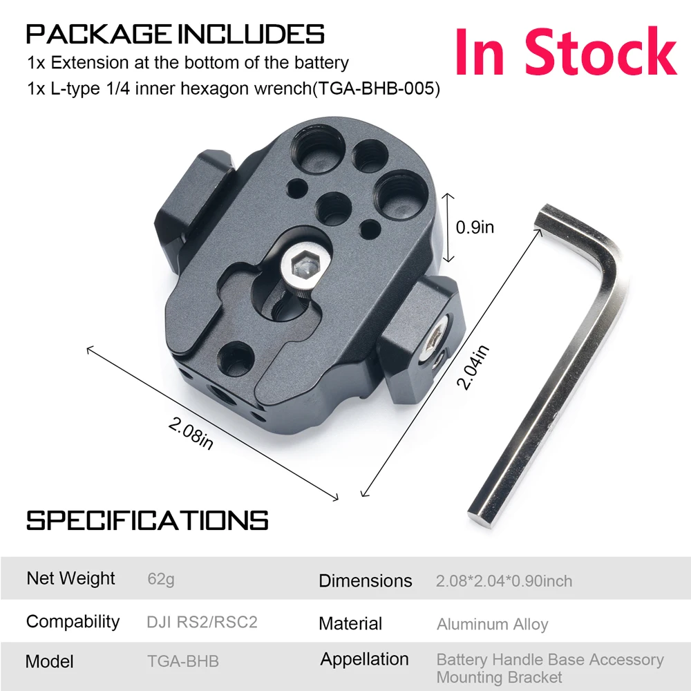 TILTA TGA-BHB Battery Handle Base Accessory Mounting Bracket Compatible with DJI RS2 RSC2 Gimbal (DJI RS 2 & RSC 2)
TILTA TGA-BHB Battery Handle Base Accessory Mounting Bracket Compatible with DJI RS2 RSC2 Gimbal (DJI RS 2 & RSC 2)