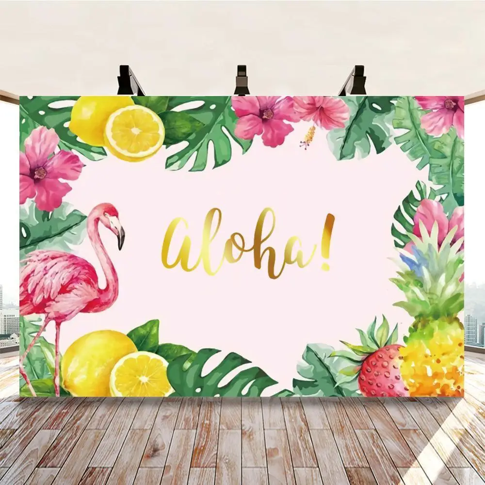Hawaii Aloha Flamingos Forest Photography Backdrop Lemon Strawberry Newborn Baby Shower Birthday Party Photographic Background
Hawaii Aloha Flamingos Forest Photography Backdrop Lemon Strawberry Newborn Baby Shower Birthday Party Photographic Background