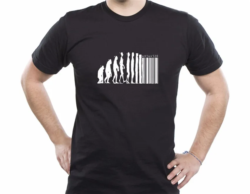 Футболки человеческая Эволюция Banksy Mankind Monkey штрих код Капитализм Анархия