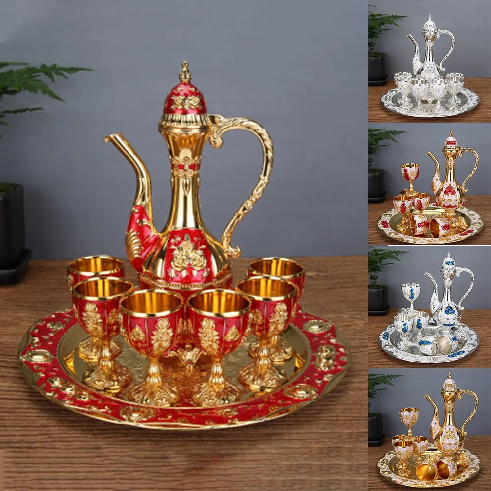 Wine Pot Cup Tray Kit Set Cabinet Ornament Vintage EU Style For Bar Kitchen Home Decoration Accessories
Wine Pot Cup Tray Kit Set Cabinet Ornament Vintage EU Style For Bar Kitchen Home Decoration Accessories