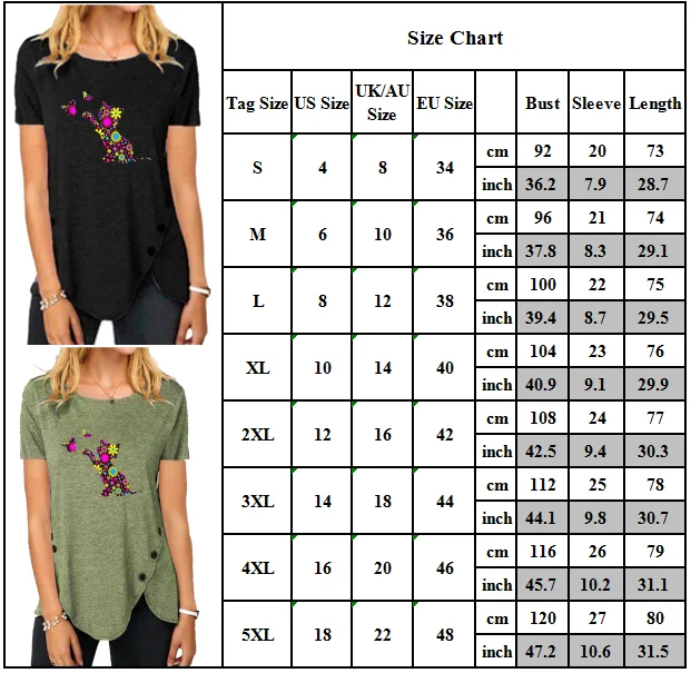Womens Floral Print Button T-shirt Blouse Crew Neck Short Sleeve Loose Tops Tee
Womens Floral Print Button T-shirt Blouse Crew Neck Short Sleeve Loose Tops Tee