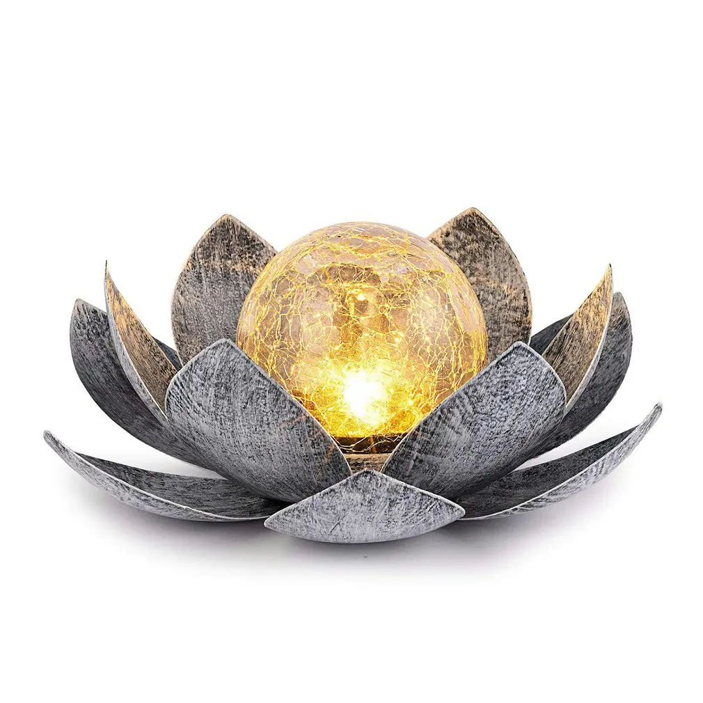 Solar Lights Outdoor Garden Crackle Globe Glass Lotus Decoration Waterproof LED Metal Flower Lights For Patio Lawn Walkway
Solar Lights Outdoor Garden Crackle Globe Glass Lotus Decoration Waterproof LED Metal Flower Lights For Patio Lawn Walkway